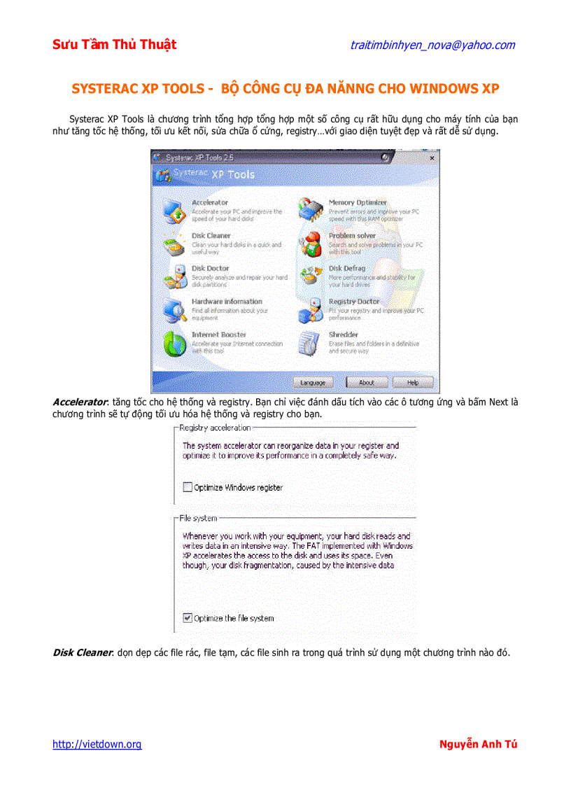 image for page Sưu tầm thủ thuật Window Tối ưu hóa Win XP