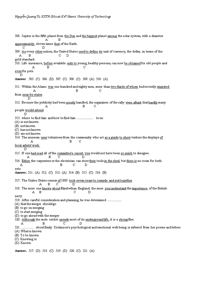image for page 870 câu hỏi ôn thi Toeic