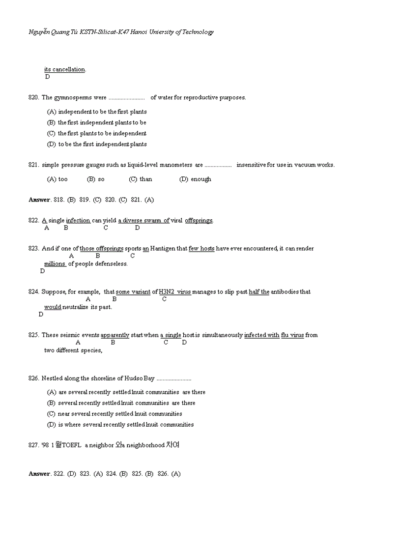 image for page 870 câu hỏi ôn thi Toeic