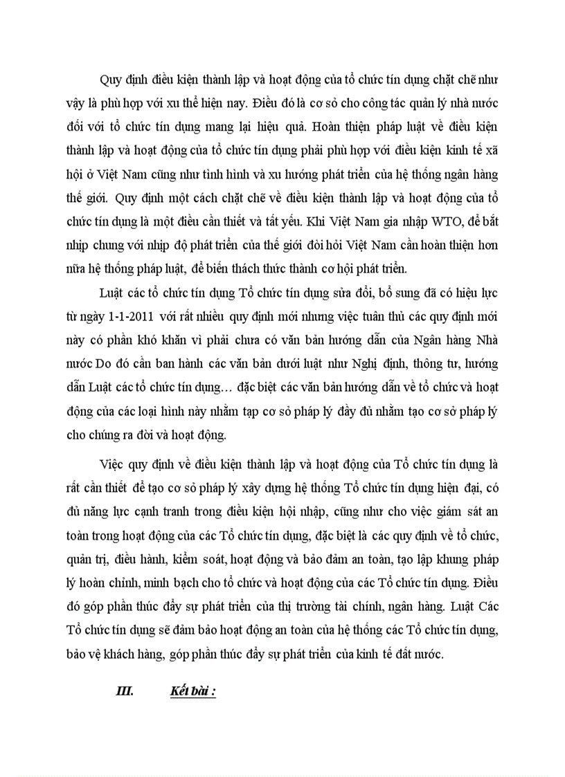 image for page Tìm hiểu và đưa ra những đánh giá ban đầu về các điều kiện thành lập hoạt động của các tổ chức tín dụng theo pháp luật hiện hành 1