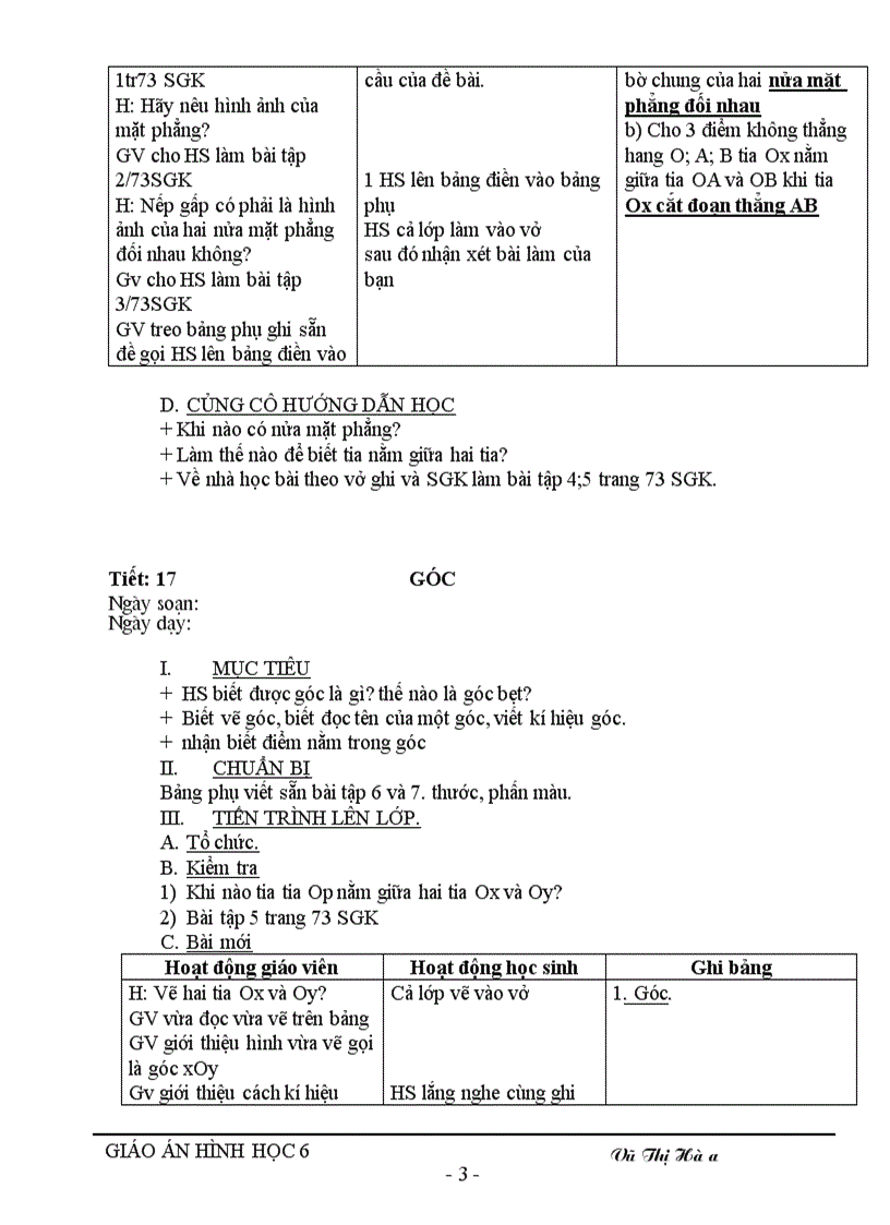 image for page Giáo án hình học 6 kỳ II