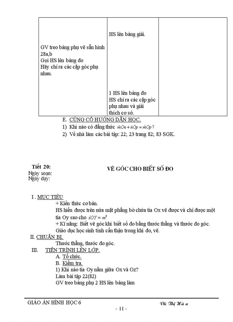 image for page Giáo án hình học 6 kỳ II