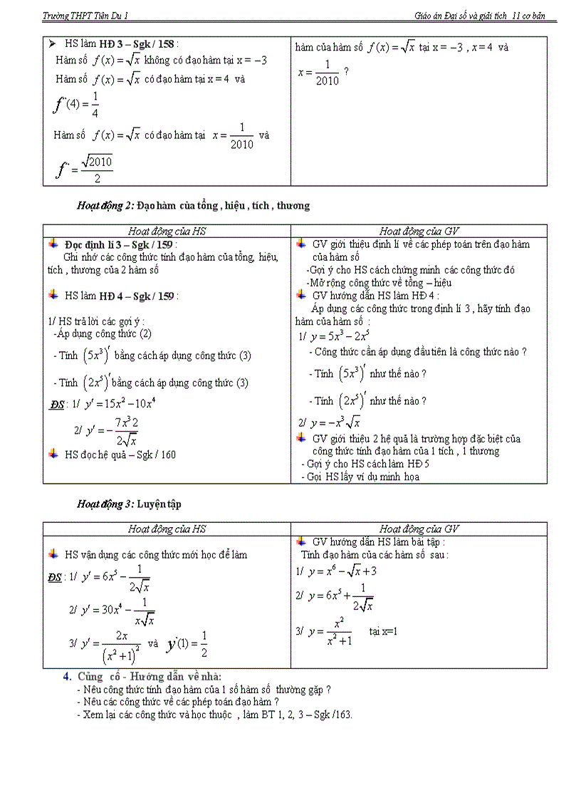 image for page Quy tắc tính đạo hàm