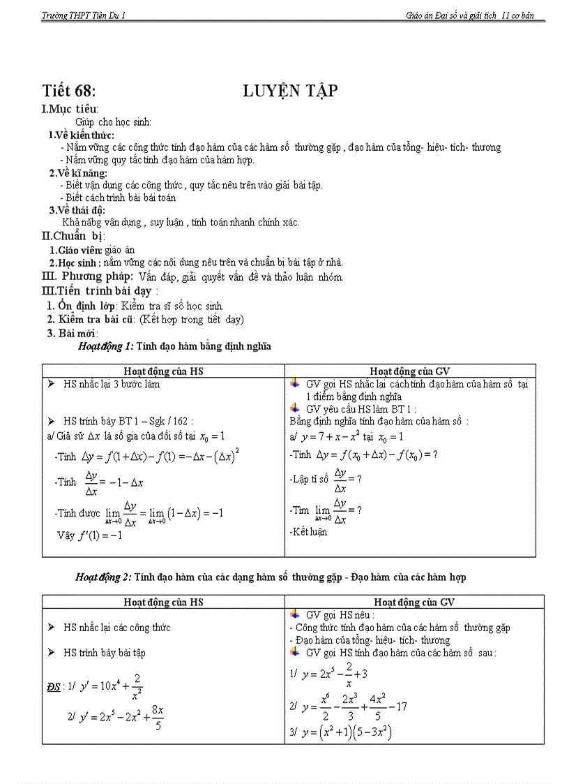 image for page Quy tắc tính đạo hàm