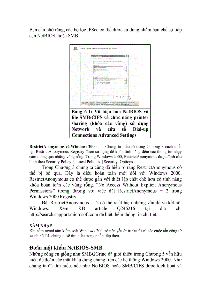 image for page Bảo mật mạng Bí quyết và giải pháp Đột nhập Window 2000