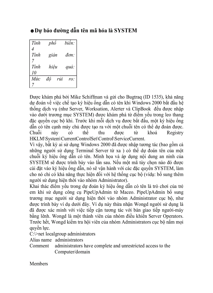 image for page Bảo mật mạng Bí quyết và giải pháp Đột nhập Window 2000