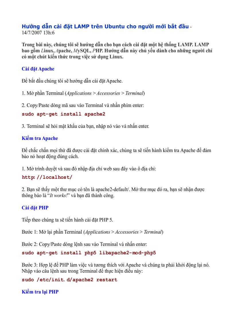 image for page Cài đặt LAMP trên Ubuntu