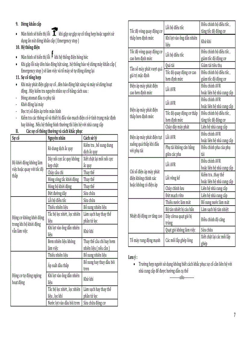 image for page Tài liệu hướng dẫn sử dụng tổ máy phát điện