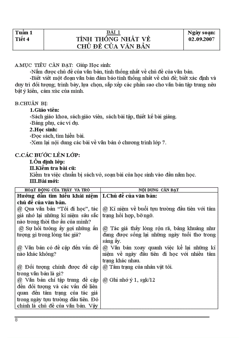 image for page Giáo án Ngữ văn 8