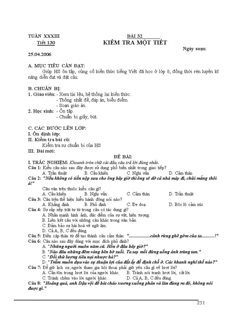 image for page Giáo án Ngữ văn 8