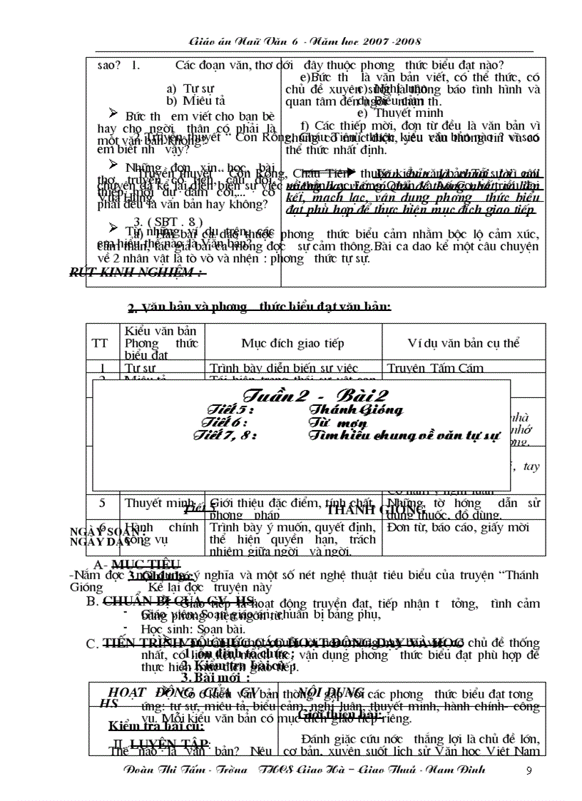 image for page Giáo án ngữ văn 6