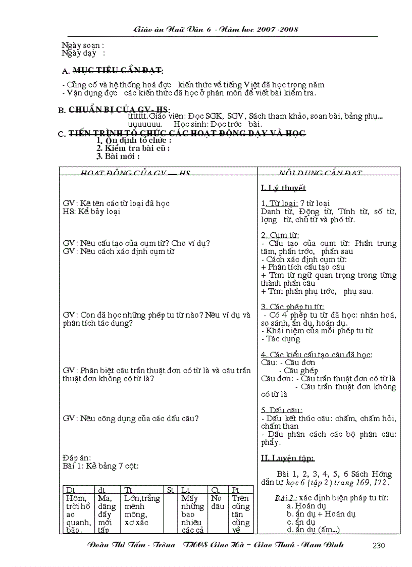 image for page Giáo án ngữ văn 6