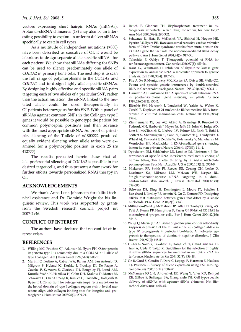 image for page Báo cáo y học Allele dependent silencing of COL1A2 using small interfering RNAs
