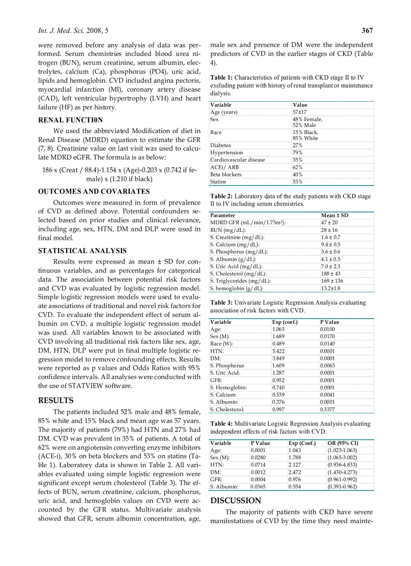 image for page Báo cáo y học Hypoalbuminaemia A Marker of Cardiovascular Disease in Patients with Chronic Kidney Disease Stages II IV