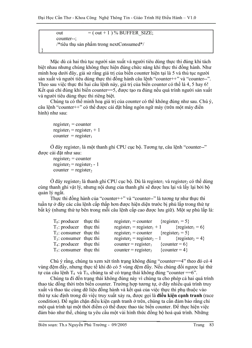 image for page Hệ điều hành Đồng bộ hóa quá trình