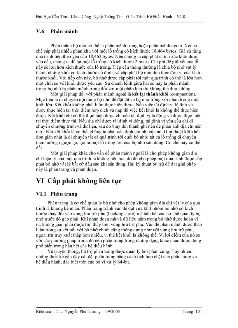 image for page Hệ điều hành Quản lí bộ nhớ