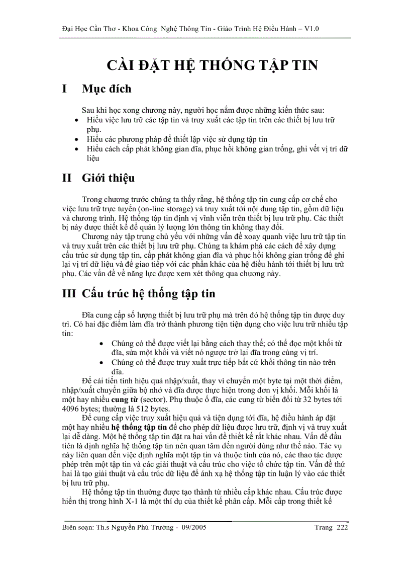 image for page Hệ điều hành Cài đặt hệ thống tập tin