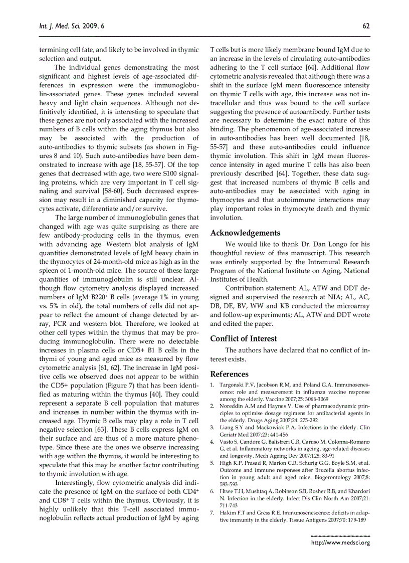image for page Báo cáo y học Transcriptome analysis of murine thymocytes reveals age associated changes in thymic gene expression