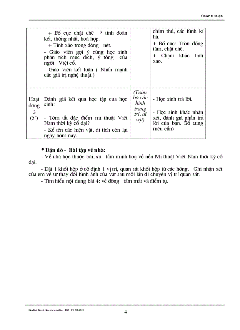 image for page Giáo án mỹ thuật 6