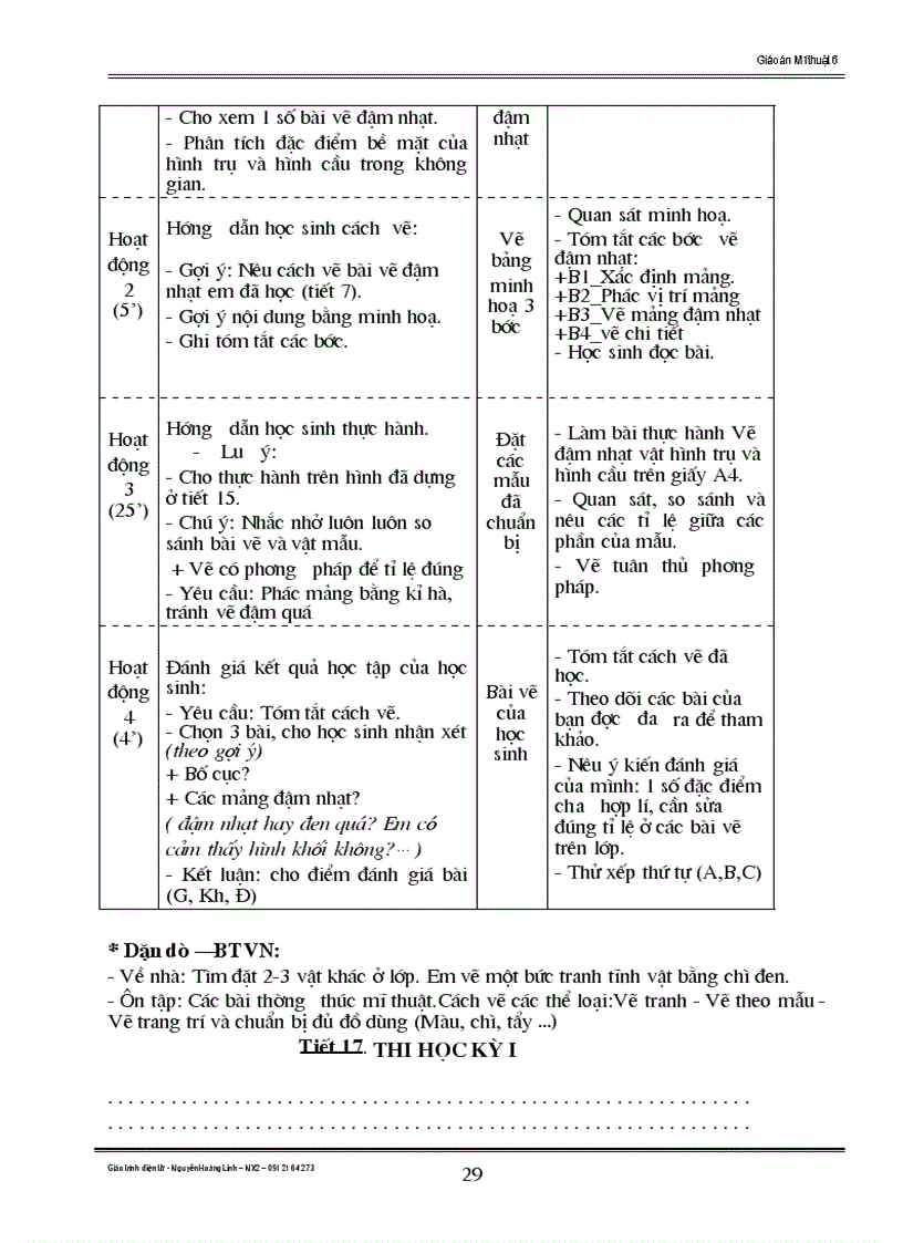 image for page Giáo án mỹ thuật 6