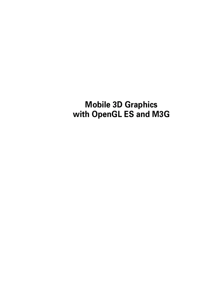 image for page Mobile 3D Graphics with OpenGL ES and M3G