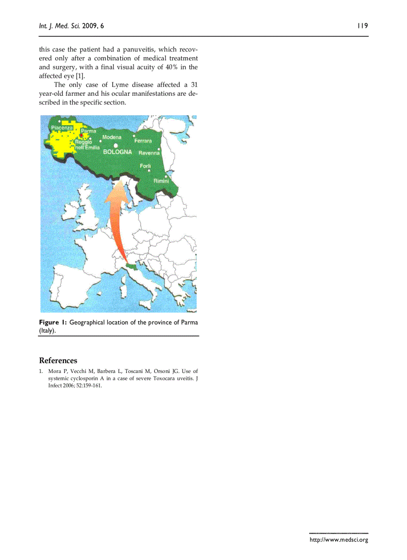 Báo cáo y học Incidence of Ocular Zoonoses referred to the Inflammatory and Autoimmune Ocular Diseases Service of the University of Parma Italy