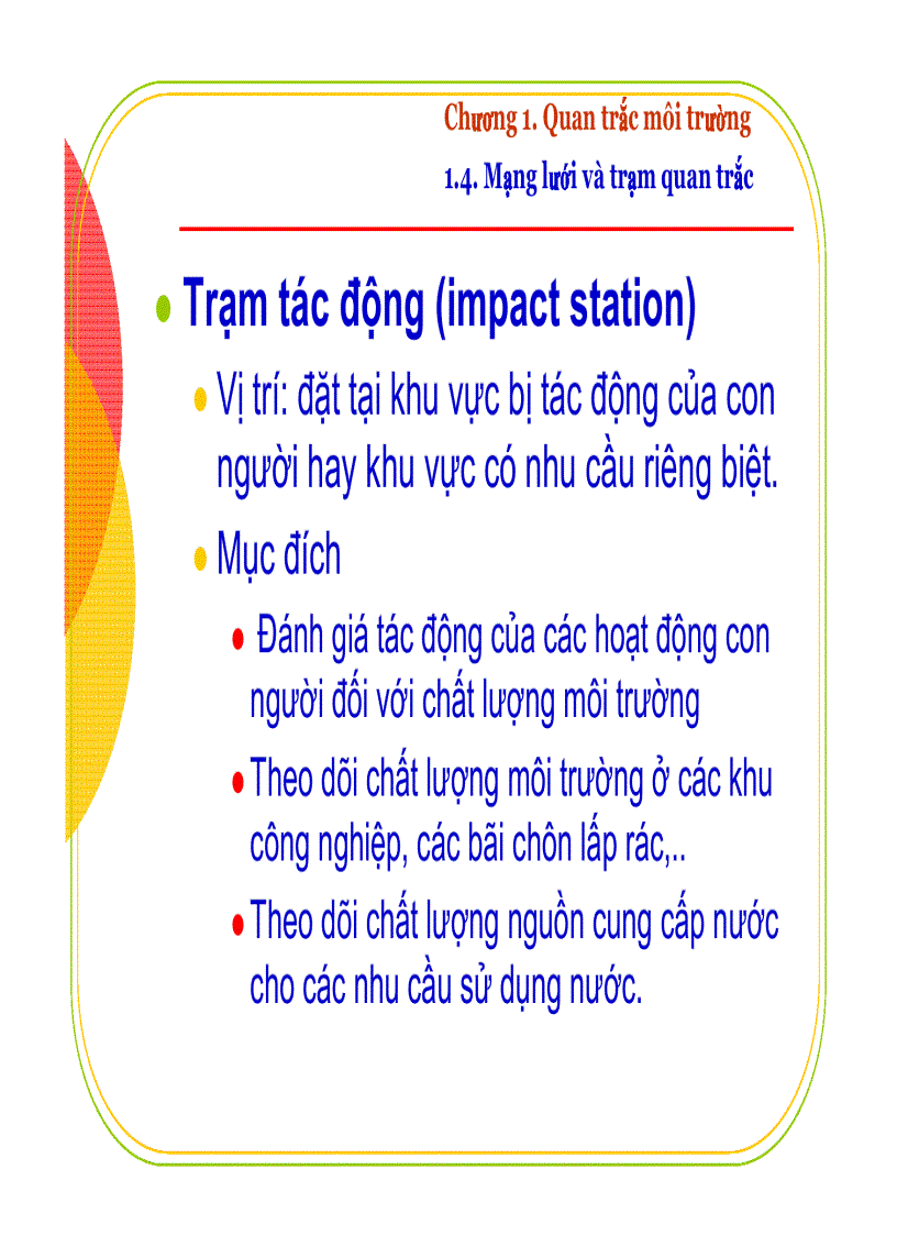 image for page Quan trắc và kiểm soát ô nhiễm môi trường nước và không khí lục địa