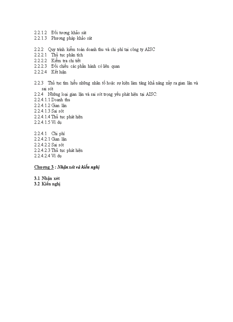 image for page Thủ tục phát hiện các gian lận và sai sót trọng yếu trong kiểm toán khoản mục doanh thu và chi phí dược áp dụng tại công ty kiểm toán AISC