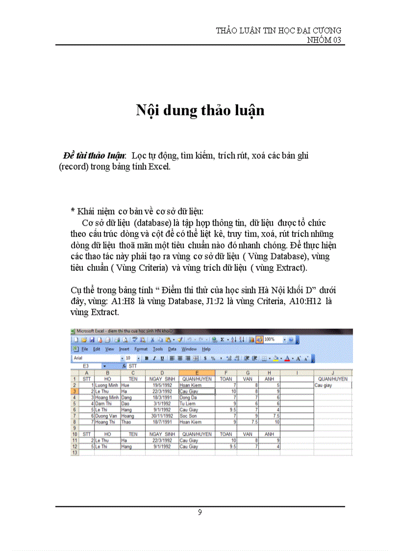 image for page Lọc tự động rút trích tìm kiếm xóa các bản ghi record trong bảng tính Exel