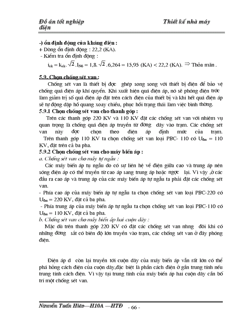 image for page Thiết kế phần điện nhà máy nhiệt điện gồm 4 tổ máy công suất mỗi máy là 100 MW