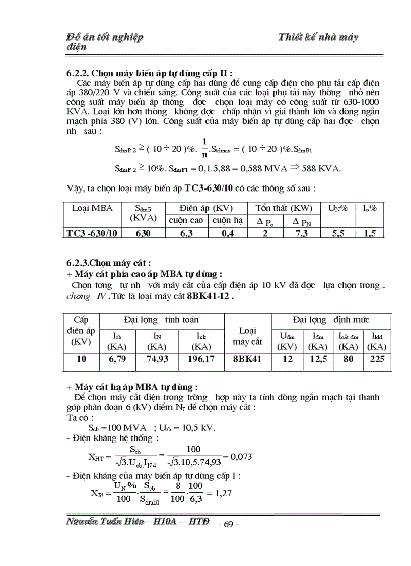 image for page Thiết kế phần điện nhà máy nhiệt điện gồm 4 tổ máy công suất mỗi máy là 100 MW