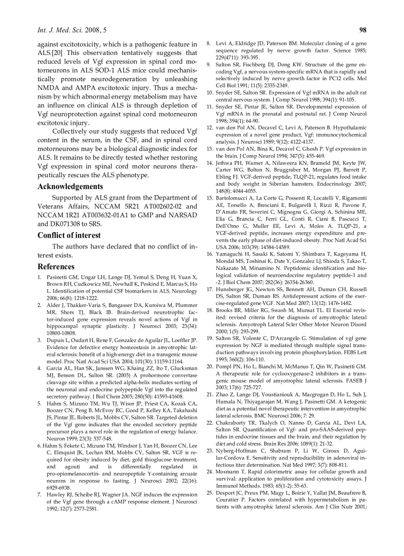 image for page Báo cáo y học Vgf is a novel biomarker associated with muscle weakness in amyotrophic lateral sclerosis ALS with a potential role in disease pathogenesis