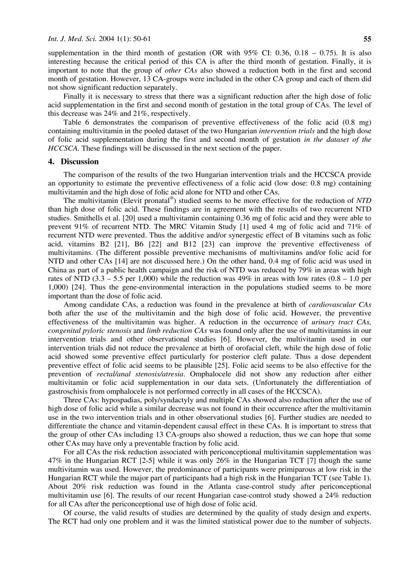 Báo cáo y học The primary prevention of birth defects Multivitamins or folic acid