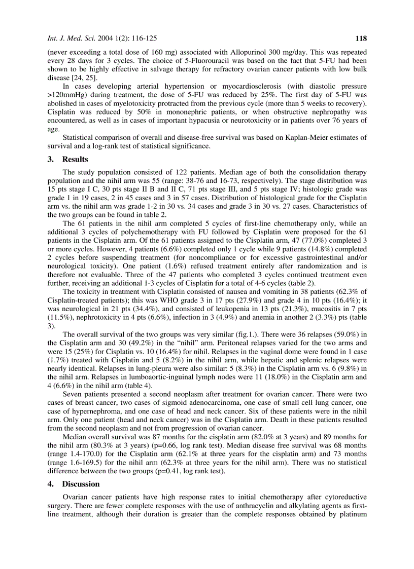 image for page Báo cáo y học A Randomized Study of Epithelial Ovarian Cancer Is Chemotherapy Useful after Complete Remission