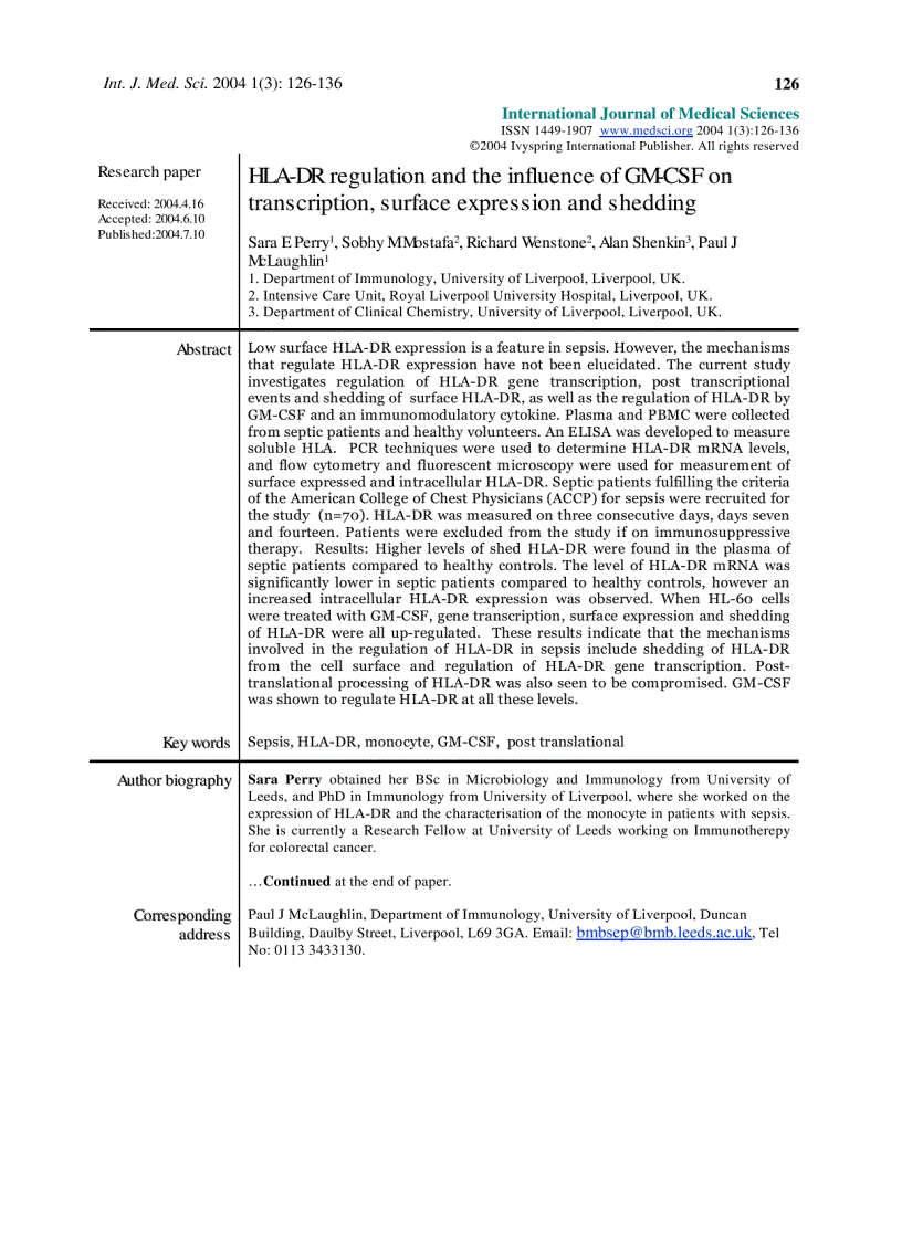 image for page Báo cáo y học HLA DR regulation and the influence of GM CSF on transcription surface expression and shedding