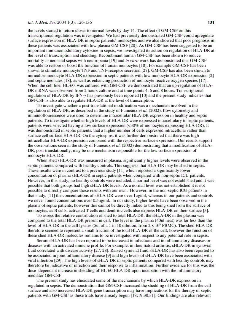 image for page Báo cáo y học HLA DR regulation and the influence of GM CSF on transcription surface expression and shedding