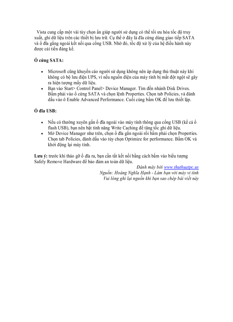 image for page Tăng tốc xử lý dữ liệu trên ổ cứng SATA và ổ đĩa USB
