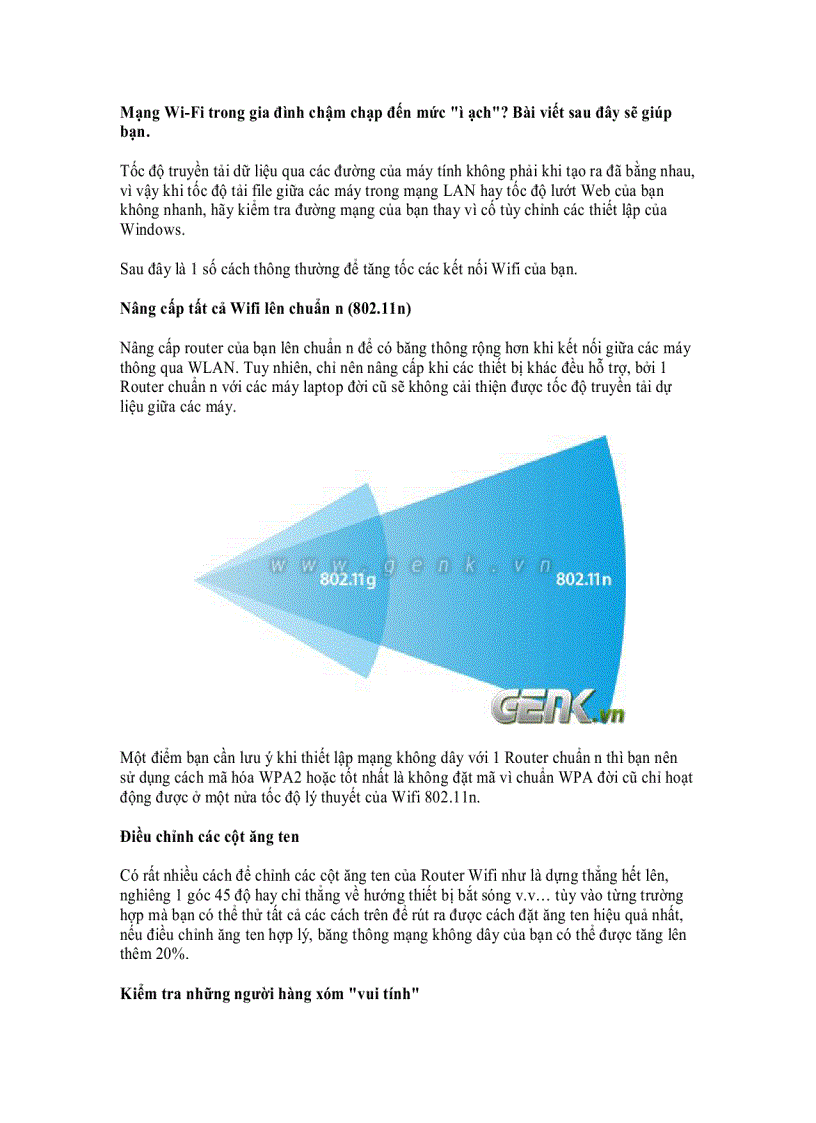 image for page Kinh nghiệm tăng tốc mạng Wi Fi trong gia đình