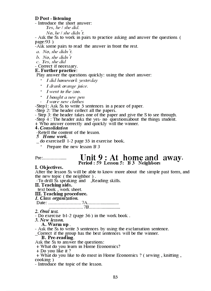 image for page Giáo án Tiếng anh 7