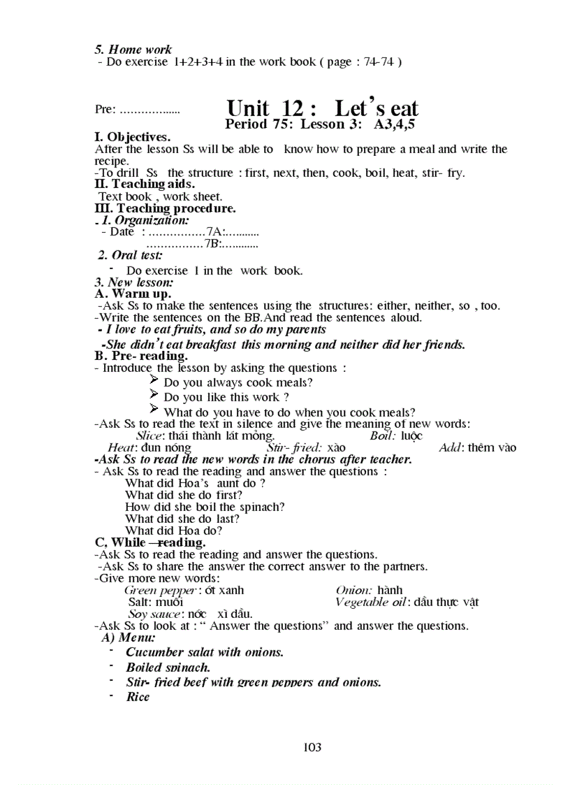 image for page Giáo án Tiếng anh 7