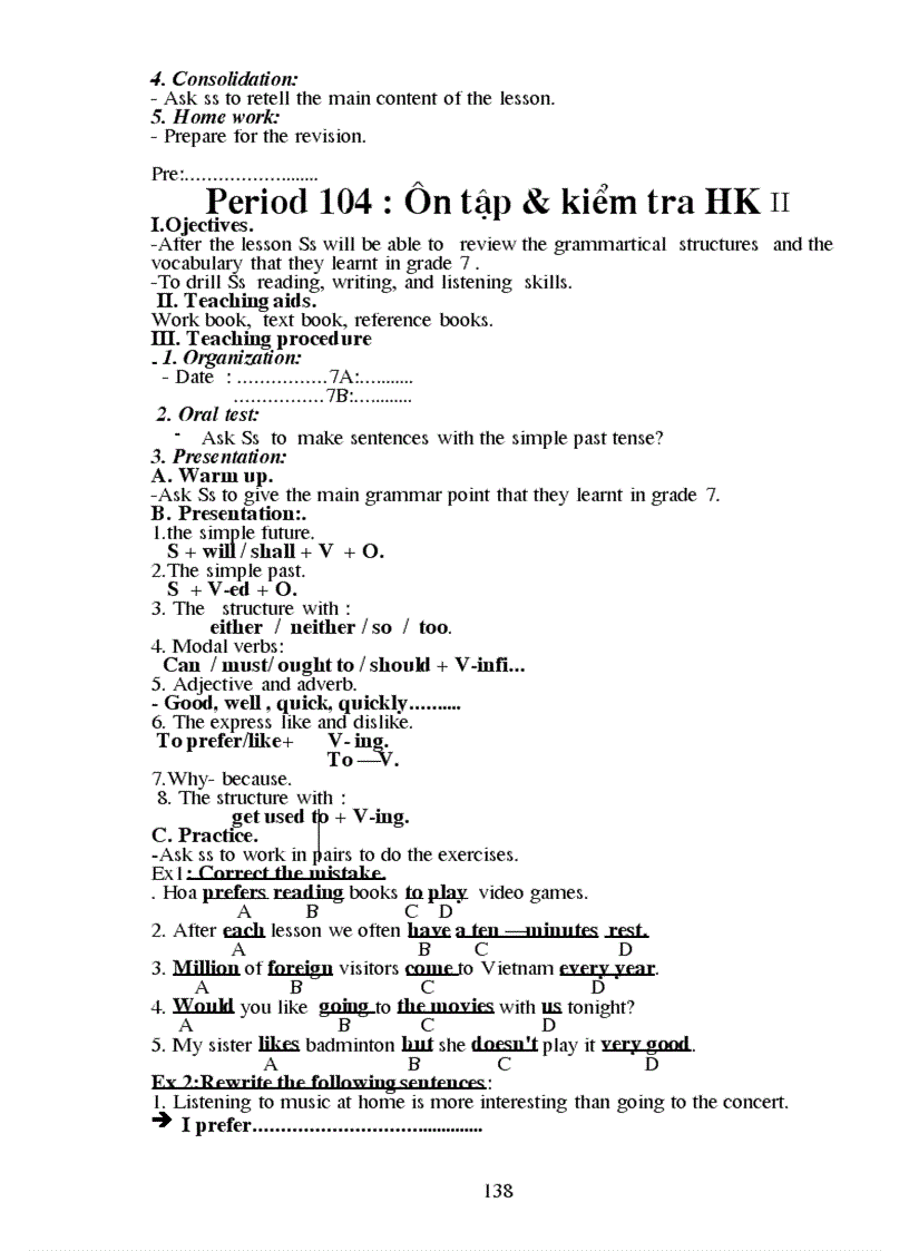 image for page Giáo án Tiếng anh 7