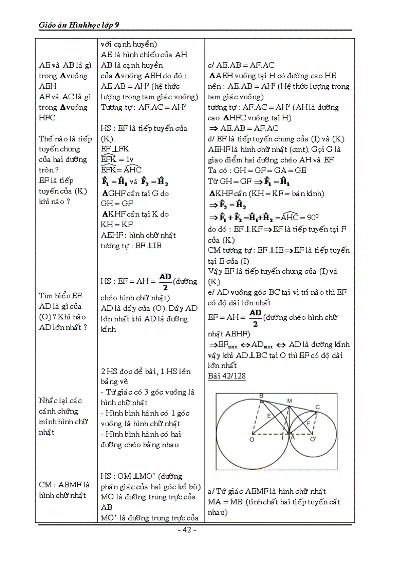 image for page Hình học 9 cả năm CHƯƠNG I HỆ THỨC LƯỢNG TRONG TAM GIÁC VUÔNG Tiết 1 2 MỘT SỐ HỆ THỨC VỀ CẠNH VÀ ĐƯỜNG CAO TRONG TAM GIÁC VUÔNG I Mục tiêu Biết thiết lập các hệ thức b2 ab c2 ac h2