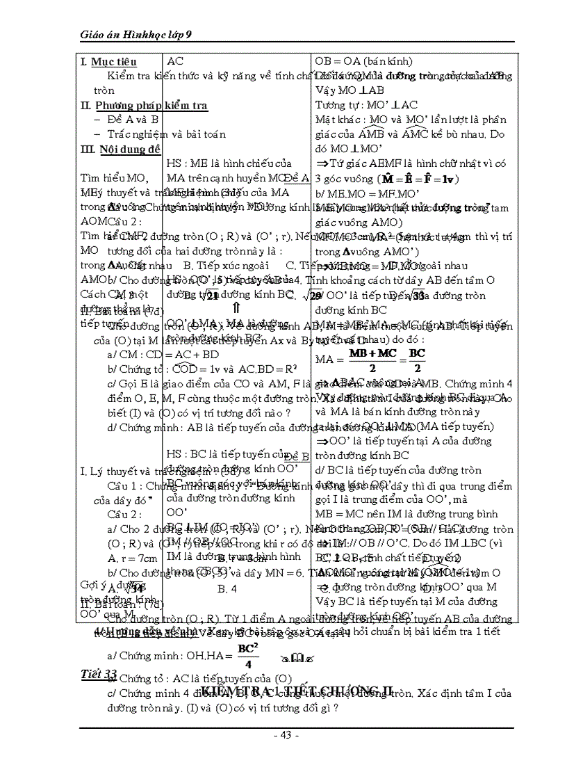 image for page Hình học 9 cả năm CHƯƠNG I HỆ THỨC LƯỢNG TRONG TAM GIÁC VUÔNG Tiết 1 2 MỘT SỐ HỆ THỨC VỀ CẠNH VÀ ĐƯỜNG CAO TRONG TAM GIÁC VUÔNG I Mục tiêu Biết thiết lập các hệ thức b2 ab c2 ac h2
