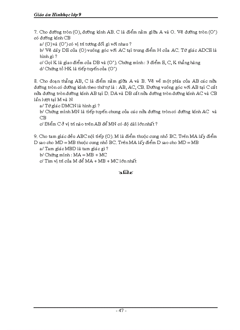 image for page Hình học 9 cả năm CHƯƠNG I HỆ THỨC LƯỢNG TRONG TAM GIÁC VUÔNG Tiết 1 2 MỘT SỐ HỆ THỨC VỀ CẠNH VÀ ĐƯỜNG CAO TRONG TAM GIÁC VUÔNG I Mục tiêu Biết thiết lập các hệ thức b2 ab c2 ac h2