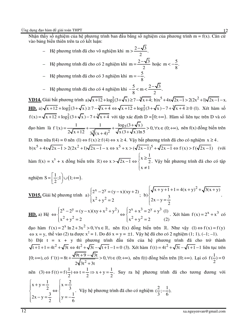 image for page Ứng dụng đạo hàm để giải toán THPT