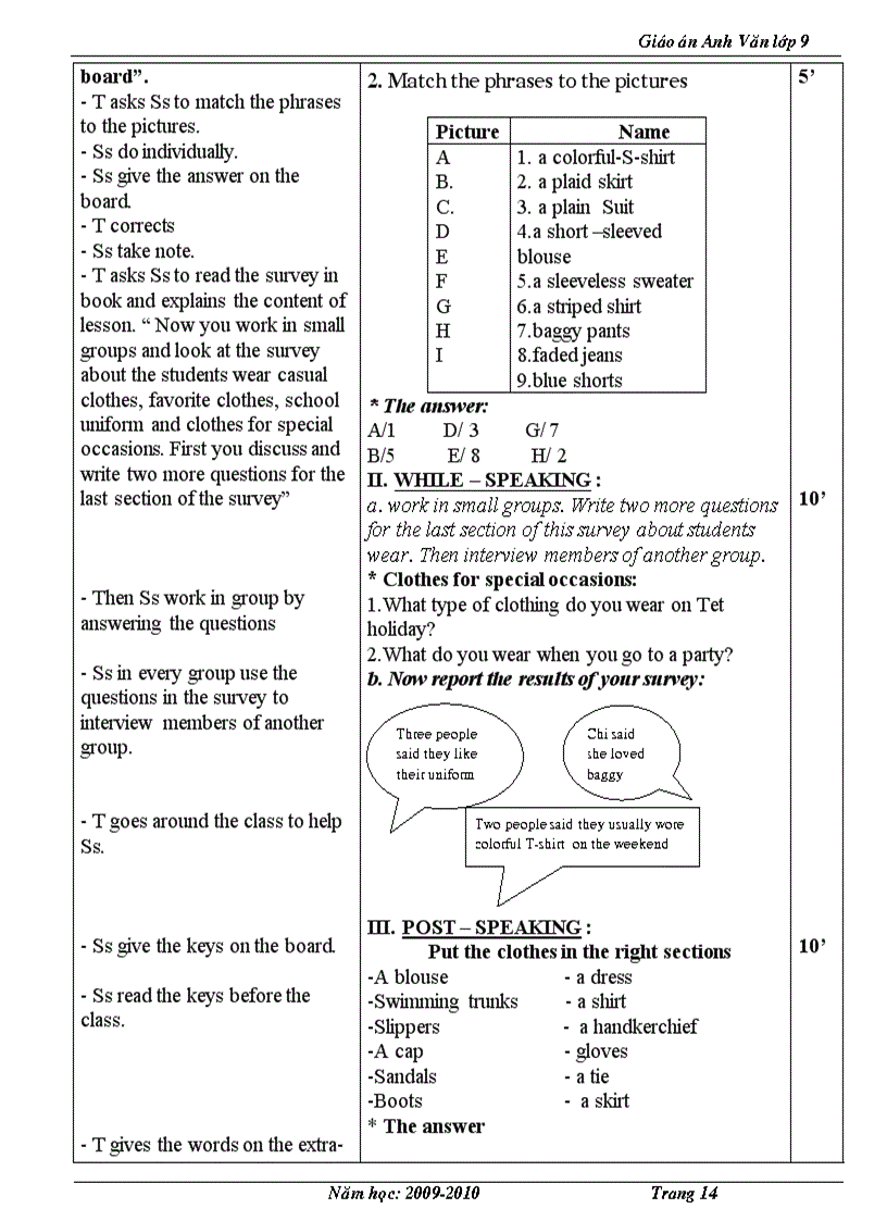 image for page Giáo Án Tiếng Anh Lớp 9 Trọn Bộ