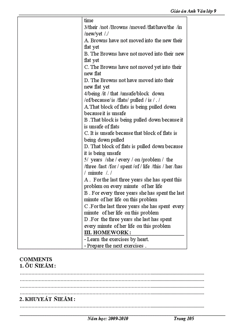 image for page Giáo Án Tiếng Anh Lớp 9 Trọn Bộ