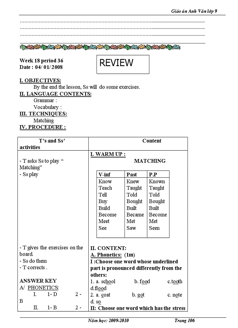 image for page Giáo Án Tiếng Anh Lớp 9 Trọn Bộ