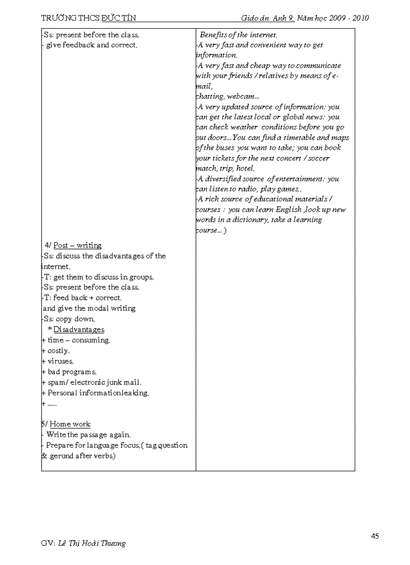 image for page Giáo Án Tiếng Anh Lớp 9 Tham Khảo 2009 2010