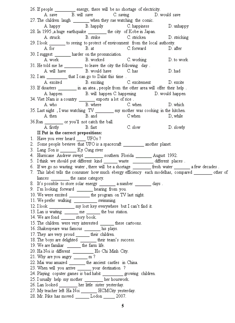 image for page Đề Cương ôn tập anh văn 9 học kỳ 2
